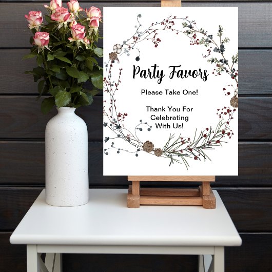 Party Favor baby shower winterberry wilde bloemen Poster