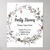 Party Favor baby shower winterberry wilde bloemen Poster (Voorkant)