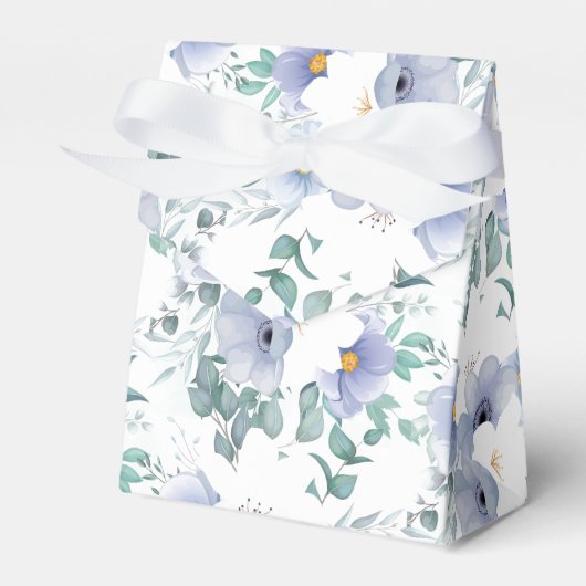 Party Favor Box-Blue Flowers Favor Box Bedankdoosjes (Voorkant Zijde)
