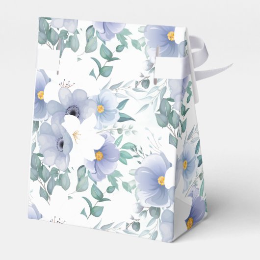 Party Favor Box-Blue Flowers Favor Box Bedankdoosjes (Achterkant)