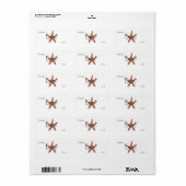 Party Favor Label w / Starfish (Full Sheet)