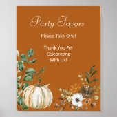 Party Favor Neem een Herfst Pumpkin Rustieke Bloem Poster (Voorkant)