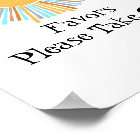 Party Favor Sign Boho Sun Hier komt de zon Poster (Hoek)