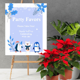 Party Favor Sneeuwvlok winter wonderland pinguïns Poster
