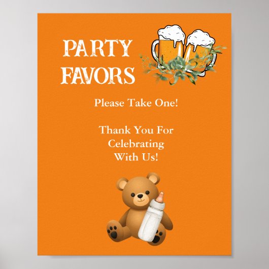 Party Favor Take One a baby is brouwthema Poster (Voorkant)