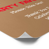 Party Favor Take One BBQ Baby shower Red Plaid Poster (Hoek)