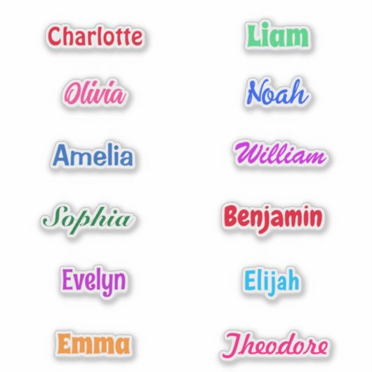 Party Favoriet Naam Waterdicht Sticker (Voorkant)