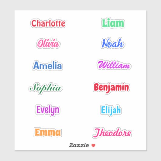 Party Favoriet Naam Waterdicht Sticker (Vel)