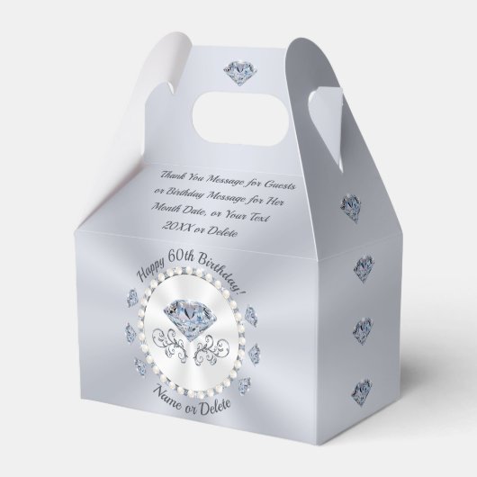 Party Favors for 60th Birthday Ideas, Personalized Bedankdoosjes (Voorkant Zijde)
