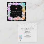 *~* Party Festive Balloons Rainbow Event Planner  Vierkante Visitekaartje (Voorkant / Achterkant)
