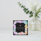 *~* Party Festive Balloons Rainbow Event Planner  Vierkante Visitekaartje (Staand voorkant)