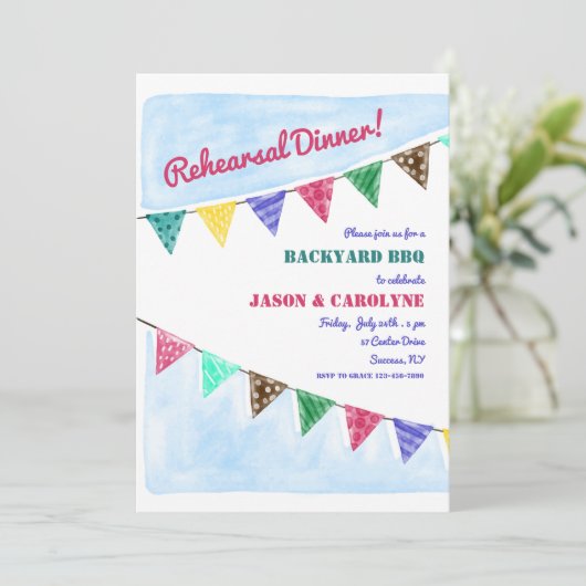 Party Flags Uitnodiging (Staand voorkant)