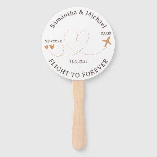Party Flight Plane Travelling theme Wedding Handwaaier (Achterkant)