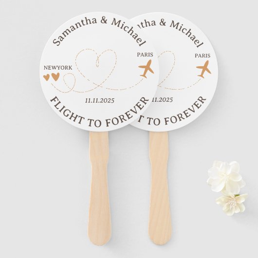 Party Flight Plane Travelling theme Wedding Handwaaier (Voorkant en achterkant)