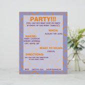 Party Flyer Oranje Paars kleurrijk patroon (Staand voorkant)