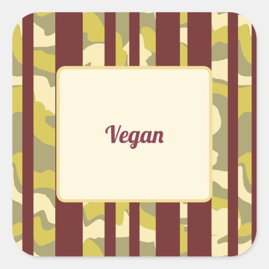 Party Food Vegan Dietray Preference Vierkante Sticker (Voorkant)