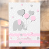 Party for baby Elephant Balloons Nursery Gift Raamsticker (Vel 2)
