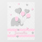 Party for baby Elephant Balloons Nursery Gift Raamsticker (Vel)