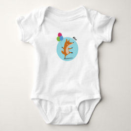 Party Fox With Balloons Custom Name Romper
