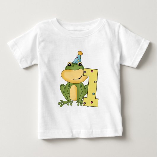 Party Frog 1e verjaardag T-shirts en geschenken (Voorkant)