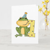Party Frog 1e verjaardag T-shirts en geschenken Kaart (Gele Bloem)