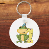 Party Frog 1e verjaardag T-shirts en geschenken Sleutelhanger (Voorkant)