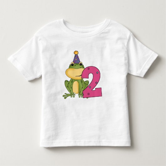 Party Frog 2e verjaardag T-shirts en geschenken (Voorkant)