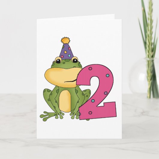 Party Frog 2e verjaardag T-shirts en geschenken Kaart (Voorkant)