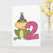 Party Frog 2e verjaardag T-shirts en geschenken Kaart (Gele Bloem)