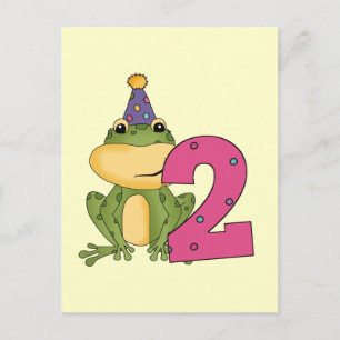 Party Frog 2e verjaardag T-shirts en geschenken Uitnodiging Briefkaart