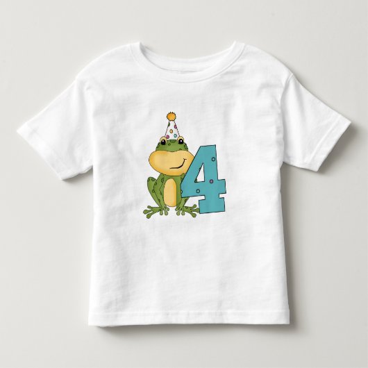 Party Frog 4th Verjaardag T-shirts en geschenken (Voorkant)