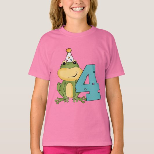 Party Frog 4th Verjaardag T-shirts en geschenken (Voorkant)
