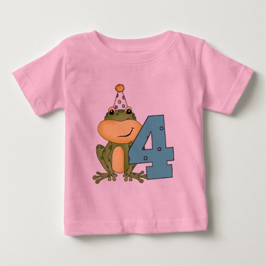 Party Frog 4th Verjaardag T-shirts en geschenken (Voorkant)