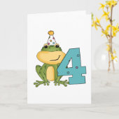 Party Frog 4th Verjaardag T-shirts en geschenken Kaart (Gele Bloem)