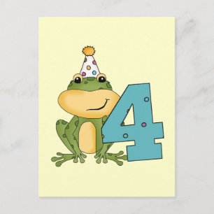 Party Frog 4th Verjaardag T-shirts en geschenken Uitnodiging Briefkaart