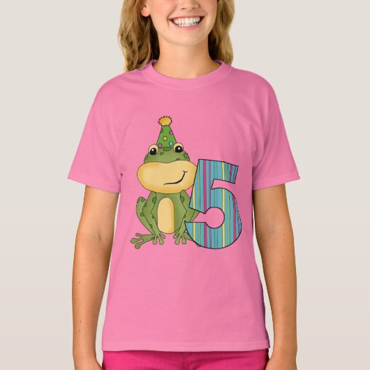 Party Frog 5e verjaardag T-shirts en geschenken (Voorkant)