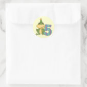 Party Frog 5e verjaardag T-shirts en geschenken Ronde Sticker (Tas)