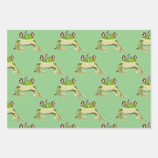 Party Frog inpakpapier (Voorkant 3)