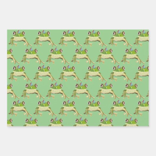 Party Frog inpakpapier (Voorkant)