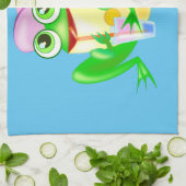 Party Frog Kitchen Towel Blue - Uw kleuren Theedoek (Gevouwen)