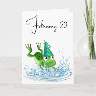 Party Frog voor Leap Year Verjaardag Kaart