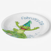 Party Frog voor Leap Year Verjaardag Papieren Bordje (Gekanteld)