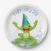Party Frog voor Leap Year Verjaardag Papieren Bordje (Voorkant)
