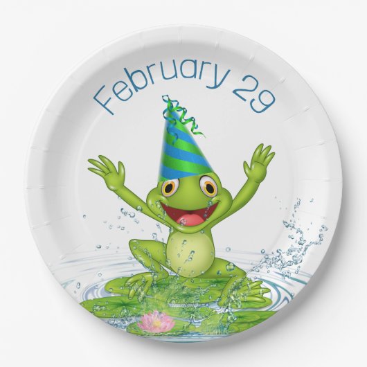 Party Frog voor Leap Year Verjaardag Papieren Bordje (Voorkant)