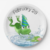Party Frog voor Leap Year Verjaardag Papieren Bordje (Voorkant)