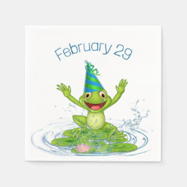 Party Frog voor Leap Year Verjaardag Servet