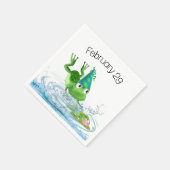 Party Frog voor Leap Year Verjaardag Servet (Hoek)