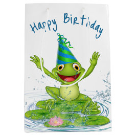 Party Frog voor verjaardag Medium Cadeauzakje