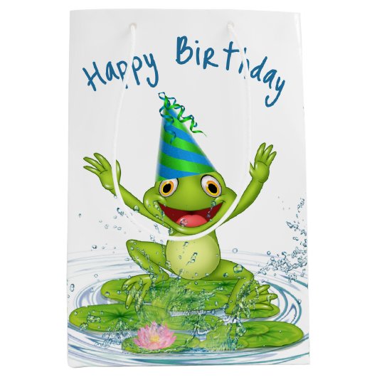 Party Frog voor verjaardag Medium Cadeauzakje (Voorkant)
