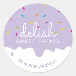 PARTY FROSTING DRUPPELS schattige taart strooit pa Ronde Sticker